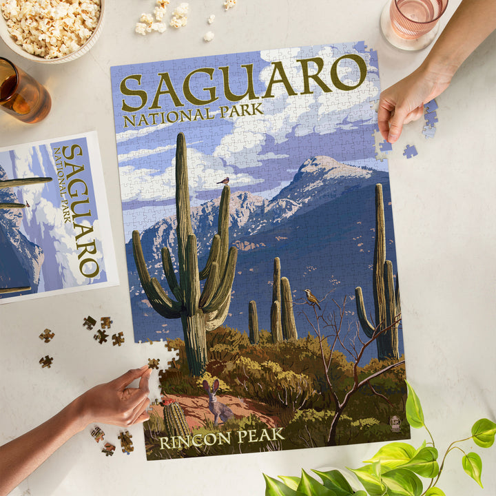 Saguaro National Park, Arizona, Rincon Peak, Jigsaw Puzzle Puzzle Lantern Press 