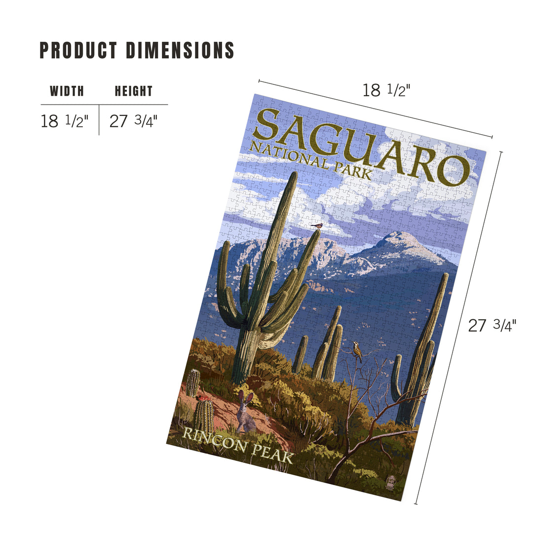 Saguaro National Park, Arizona, Rincon Peak, Jigsaw Puzzle Puzzle Lantern Press 
