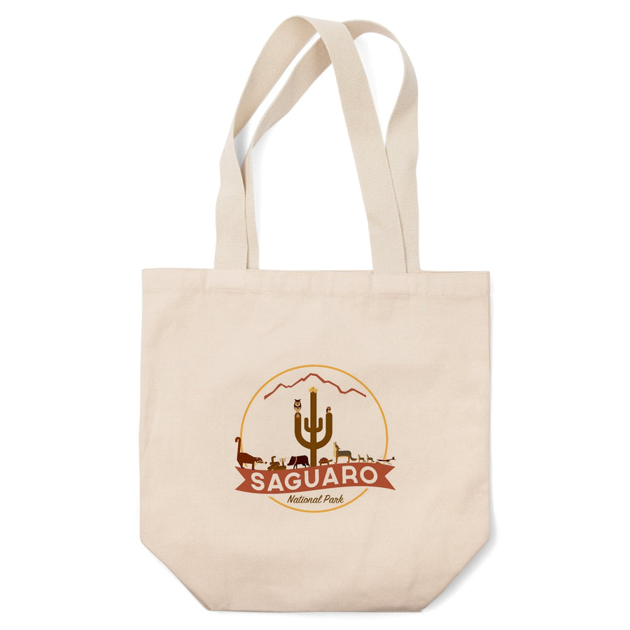 Saguaro National Park, Arizona, Simplified Geometric,, Tote Bag Totes Lantern Press 
