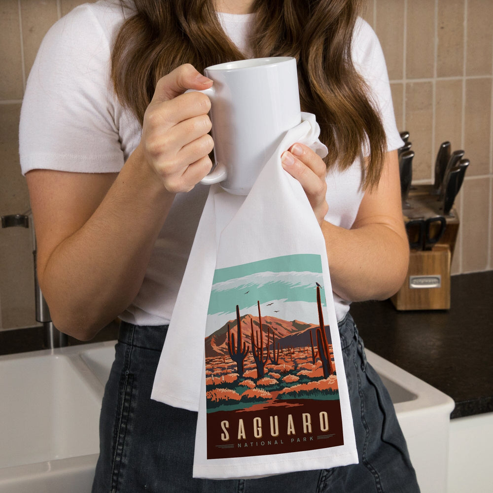 Saguaro National Park, Desert Scene with Cactus, Jigsaw Puzzle Kitchen Lantern Press 