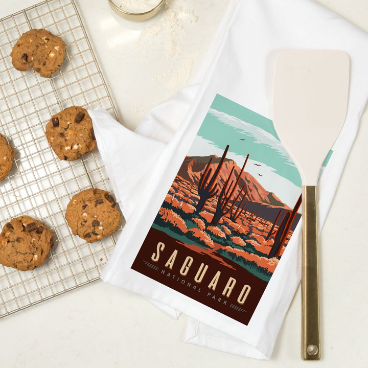 Saguaro National Park, Desert Scene with Cactus, Jigsaw Puzzle Kitchen Lantern Press 