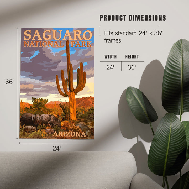 Saguaro National Park, Javelina, Art & Giclee Prints Art Lantern Press 