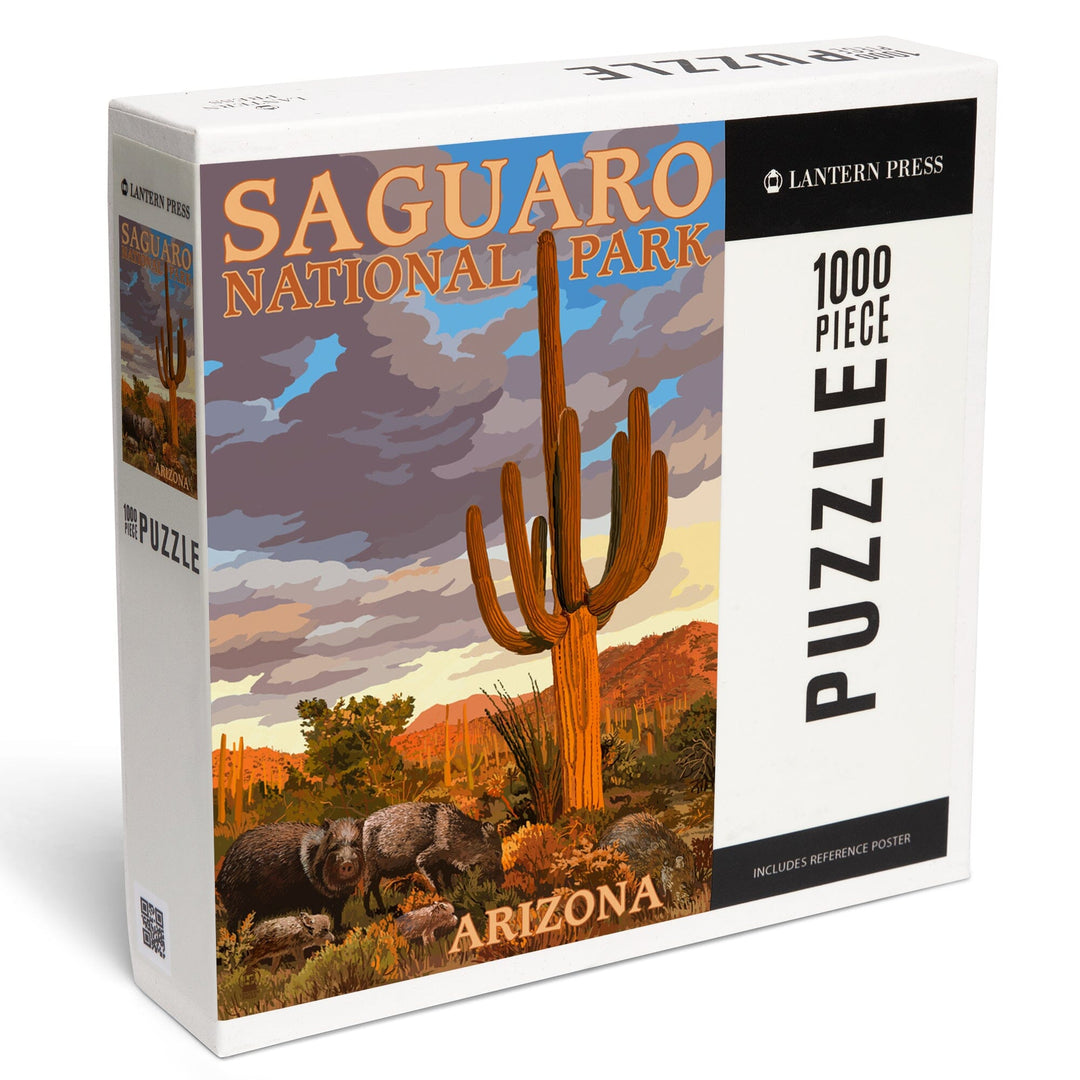 Saguaro National Park, Javelina, Jigsaw Puzzle Puzzle Lantern Press 