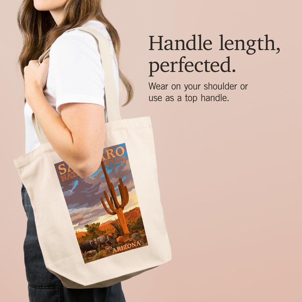 Saguaro National Park, Javelina, Tote Bag Totes Lantern Press 