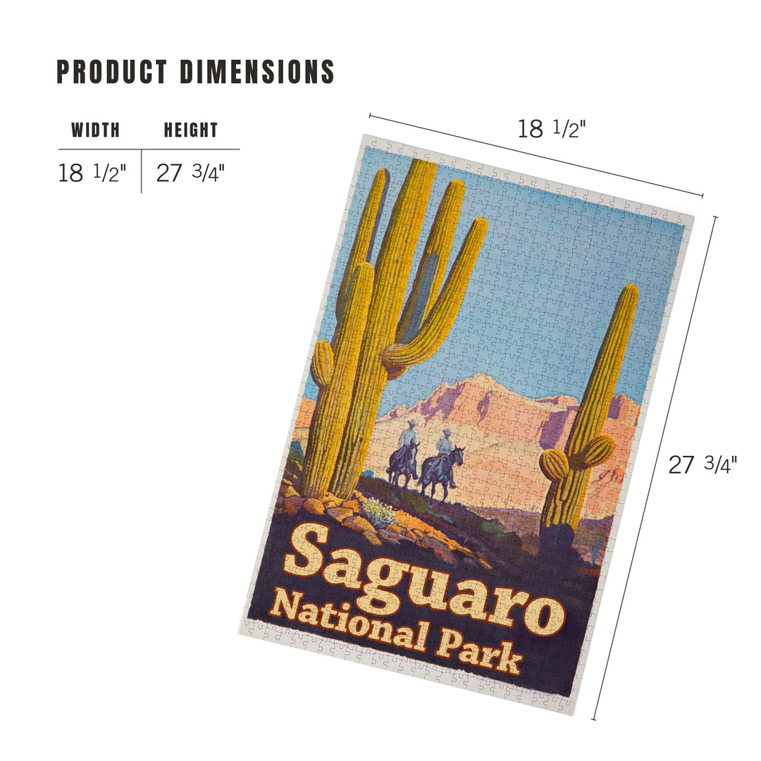 Saguaro National Park Vintage Poster, Jigsaw Puzzle Puzzle Lantern Press 