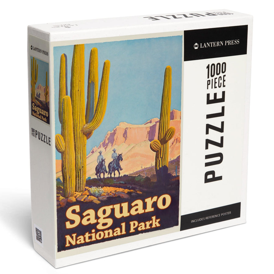 Saguaro National Park Vintage Poster, Jigsaw Puzzle Puzzle Lantern Press 