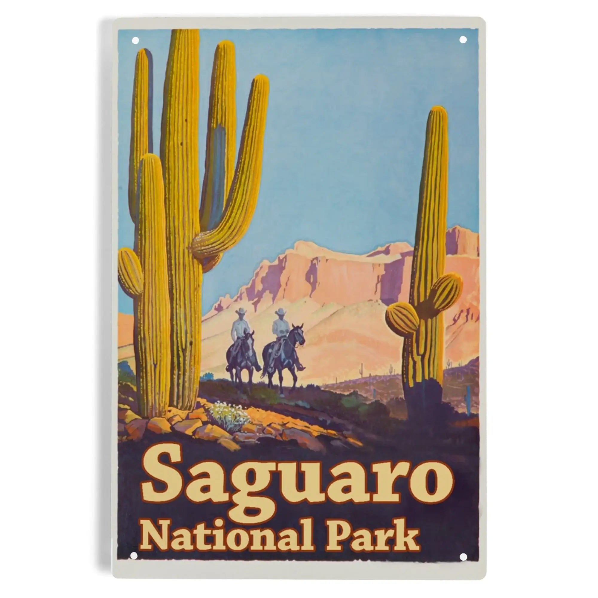 Saguaro National Park Vintage Poster metal signs – Lantern Press