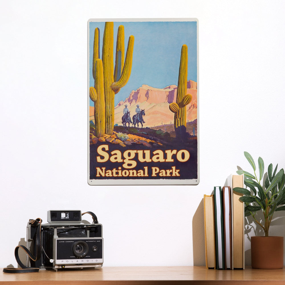Saguaro National Park Vintage Poster, Metal Signs Metal Lantern Press 