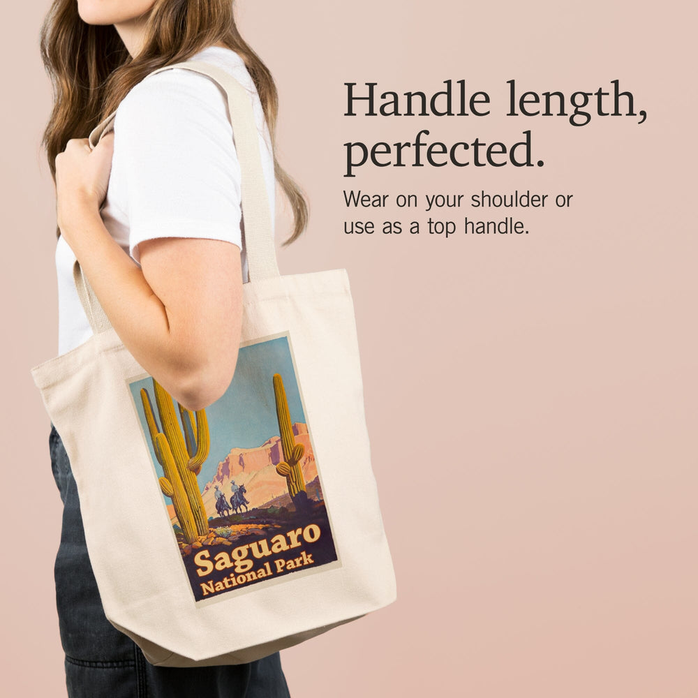 Saguaro National Park Vintage Poster, Tote Bag Totes Lantern Press 