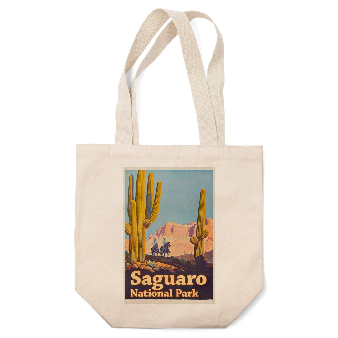 Saguaro National Park Vintage Poster, Tote Bag Totes Lantern Press 