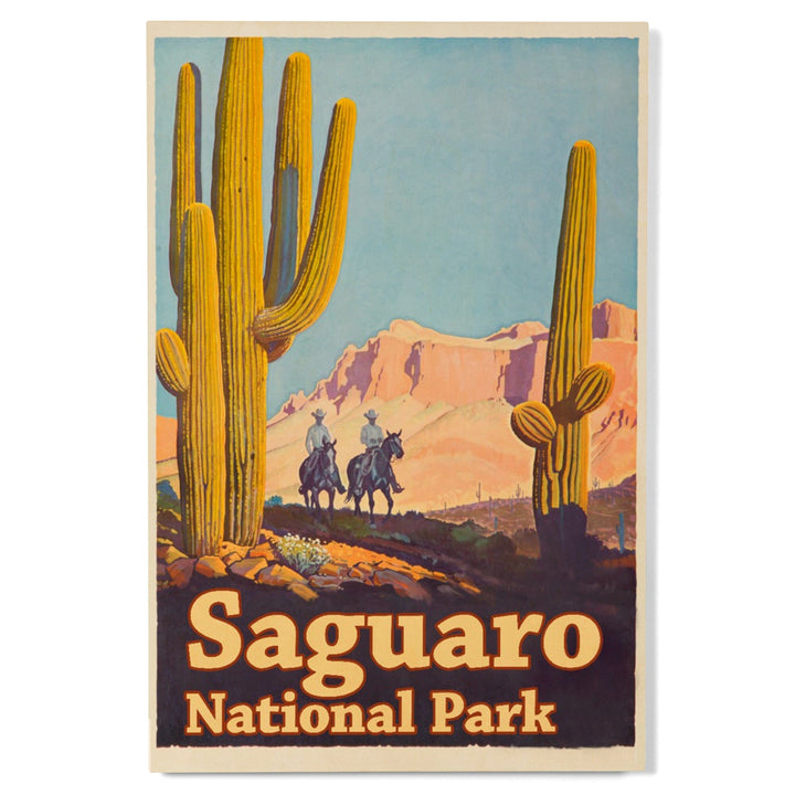 Saguaro National Park Vintage Poster, Wood Signs and Postcards Wood Lantern Press 