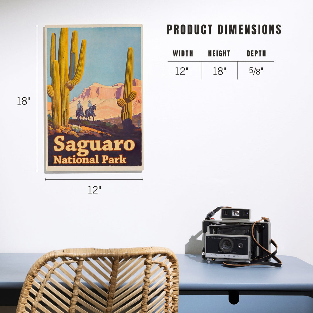 Saguaro National Park Vintage Poster, Wood Signs and Postcards Wood Lantern Press 