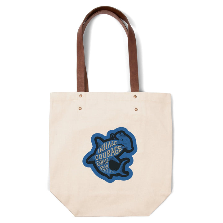 Sailor's Pride Collection, Hammerhead Shark, Inhale Courage, Exhale Fear, Contour, Accessory Go Bag Totes Lantern Press 