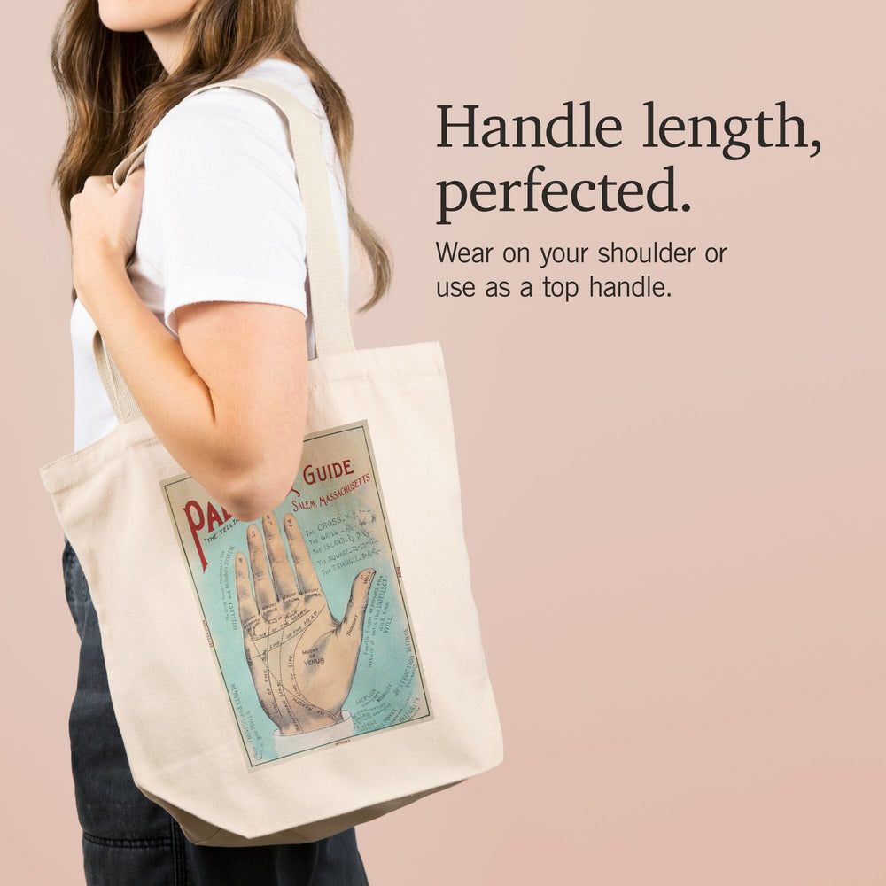 Salem, Massachusetts, A Picture of Good Health, Palmistry Chart Lithograph, Vintage Artwork, Tote Bag Totes Lantern Press 