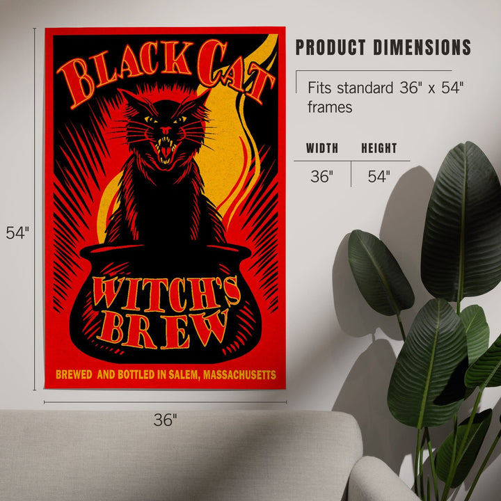 Salem, Massachusetts, Black Cat Witch's Brew, Art & Giclee Prints Art Lantern Press 