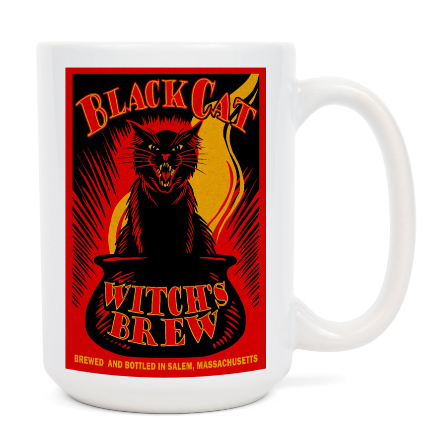 Salem, Massachusetts, Black Cat Witch's Brew, Ceramic Mug Mugs Lantern Press 