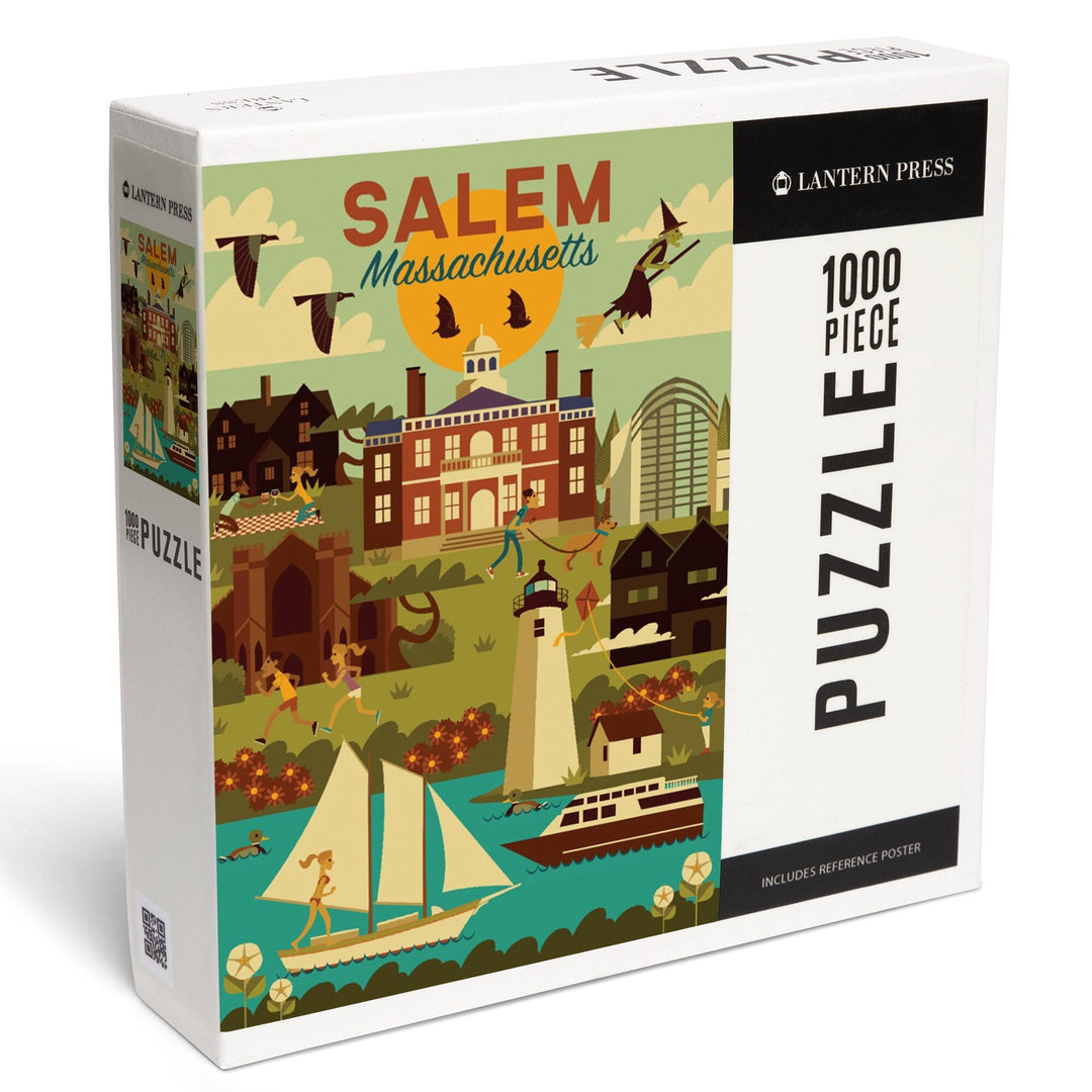 Salem, Massachusetts, Geometric City Series, Jigsaw Puzzle Puzzle Lantern Press 