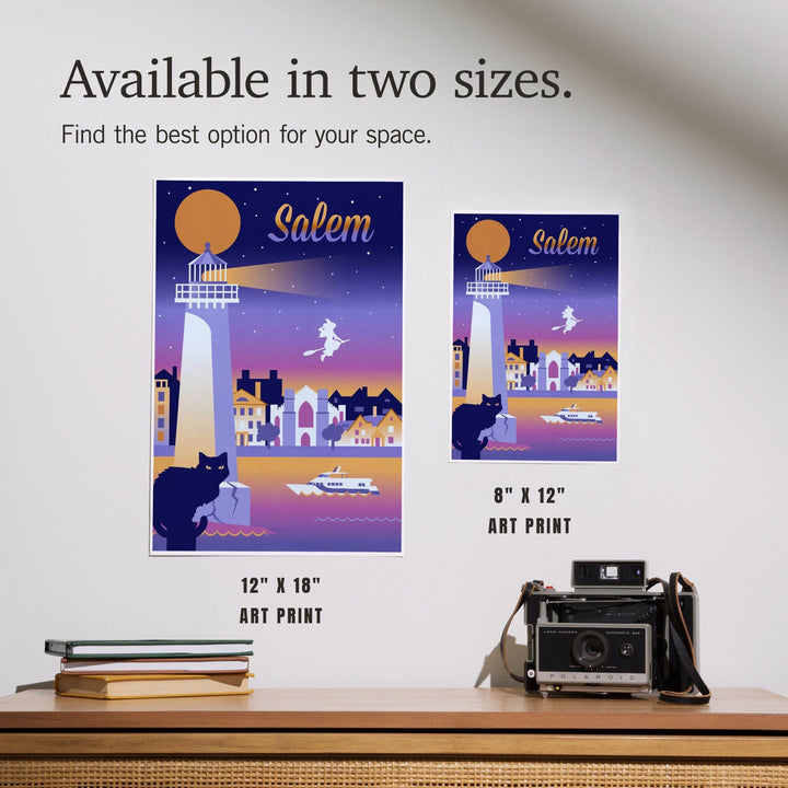 Salem, Massachusetts, Retro Skyline Chromatic Series, Art & Giclee Prints Art Lantern Press 