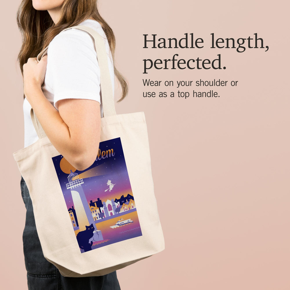 Salem, Massachusetts, Retro Skyline Chromatic Series, Tote Bag Totes Lantern Press 