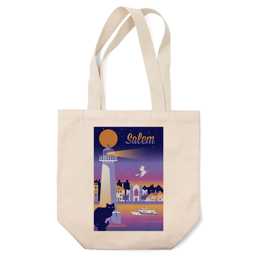 Salem, Massachusetts, Retro Skyline Chromatic Series, Tote Bag Totes Lantern Press 
