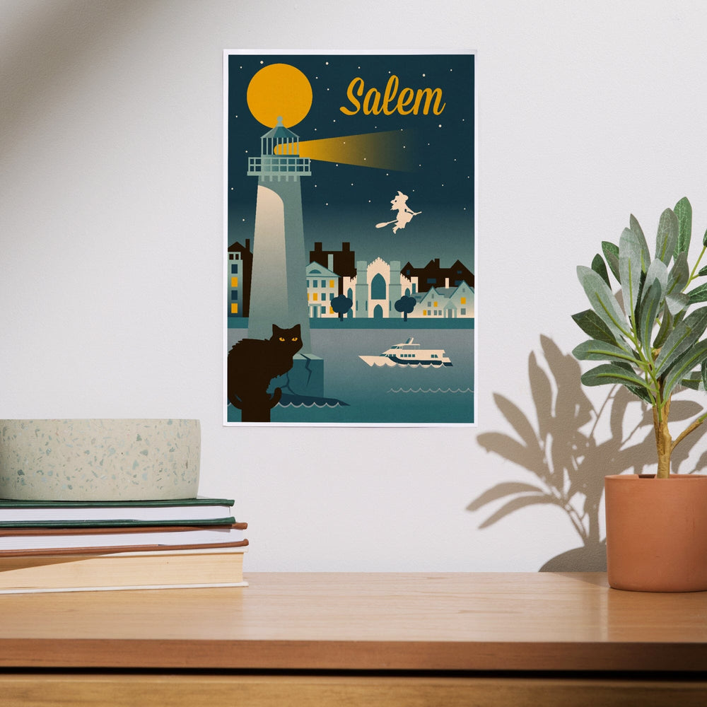 Salem, Massachusetts, Retro Skyline Classic Series, Art & Giclee Prints Art Lantern Press 