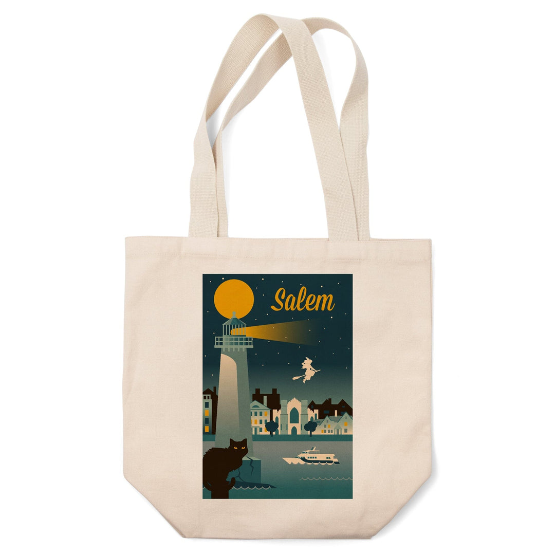 Salem, Massachusetts, Retro Skyline Classic Series, Lantern Press Artwork, Tote Bag Totes Lantern Press 