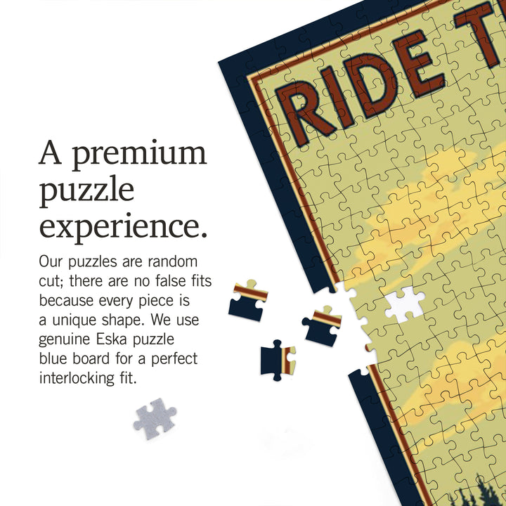 Salt Lake City, UT, Ride the Trails, Mountain Bike Scene, Jigsaw Puzzle Puzzle Lantern Press 