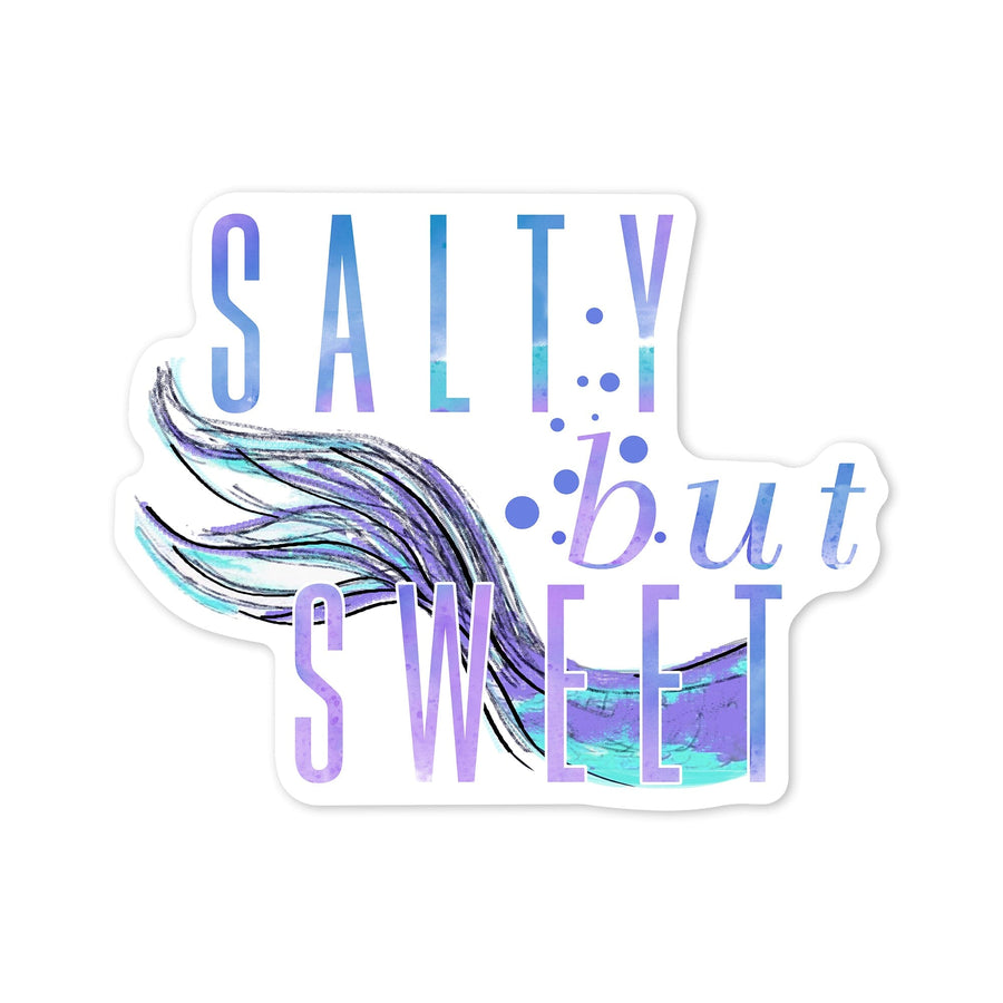 Salty but Sweet, Mermaid Tale, Contour, Vinyl Sticker Sticker Lantern Press 