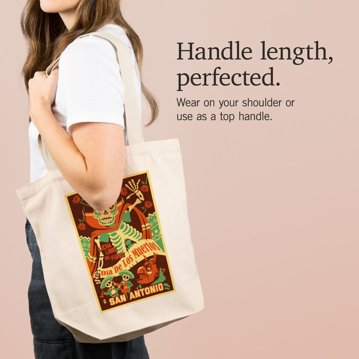 San Antonio, Texas, Dia de los Muertos (Day of the Dead), Lucha Libre del Fuego Press, Tote Bag Totes Lantern Press 