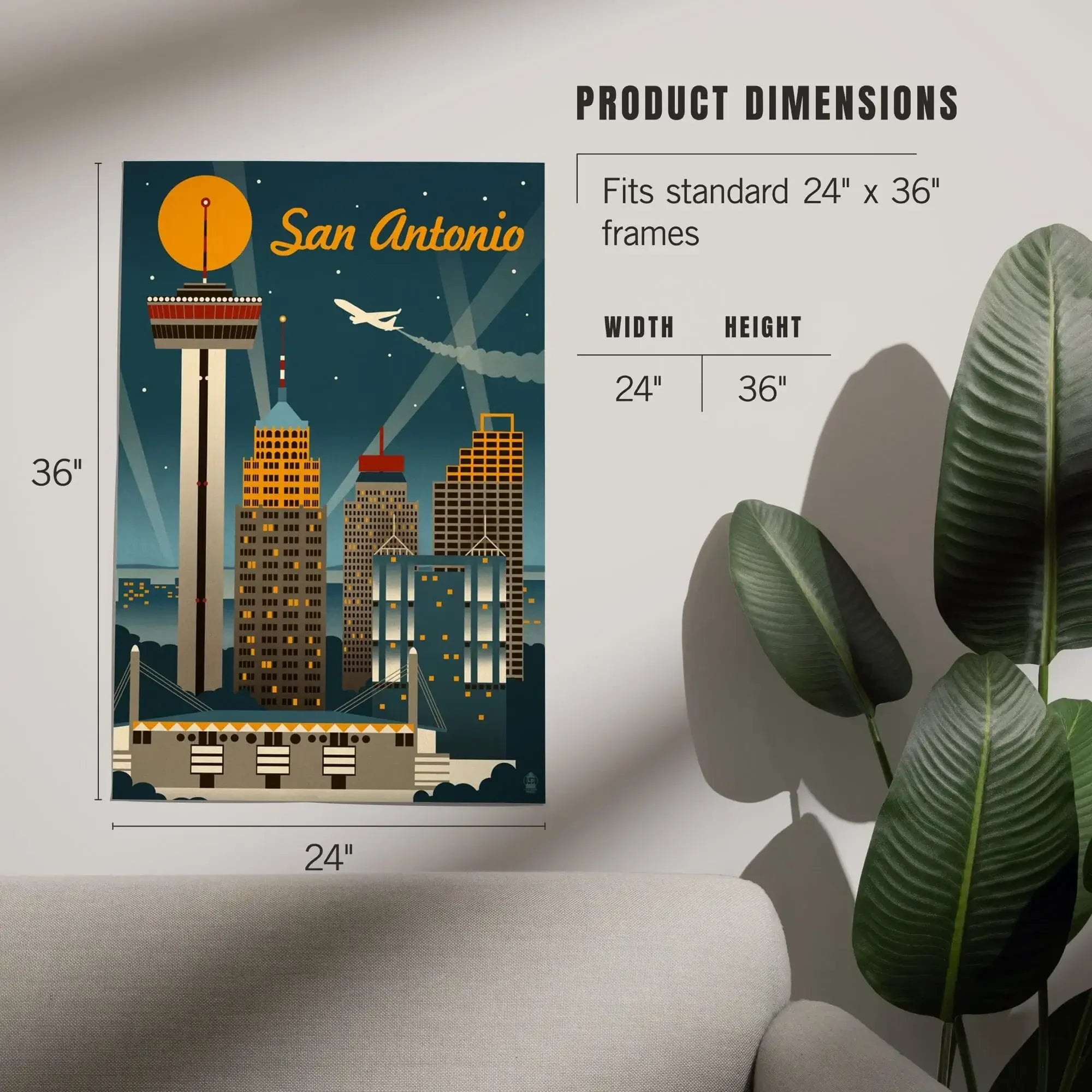 アート・デザイン・音楽 ANTONIO 60 70 80 San Antonio, Texas, Retro Skyline art prints, metal signs