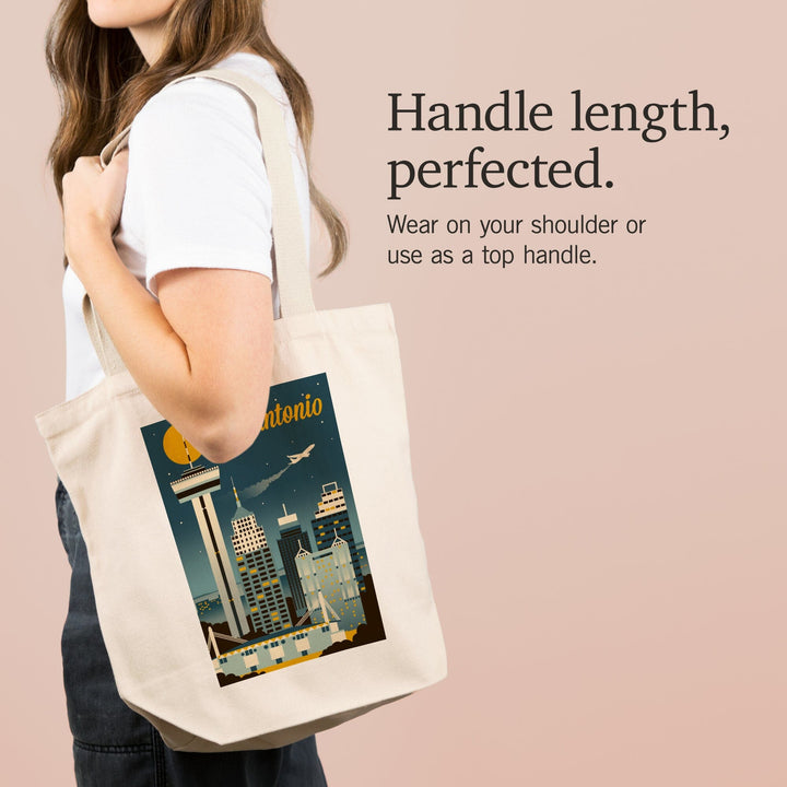 San Antonio, Texas, Retro Skyline Classic, Tote Bag Totes Lantern Press 