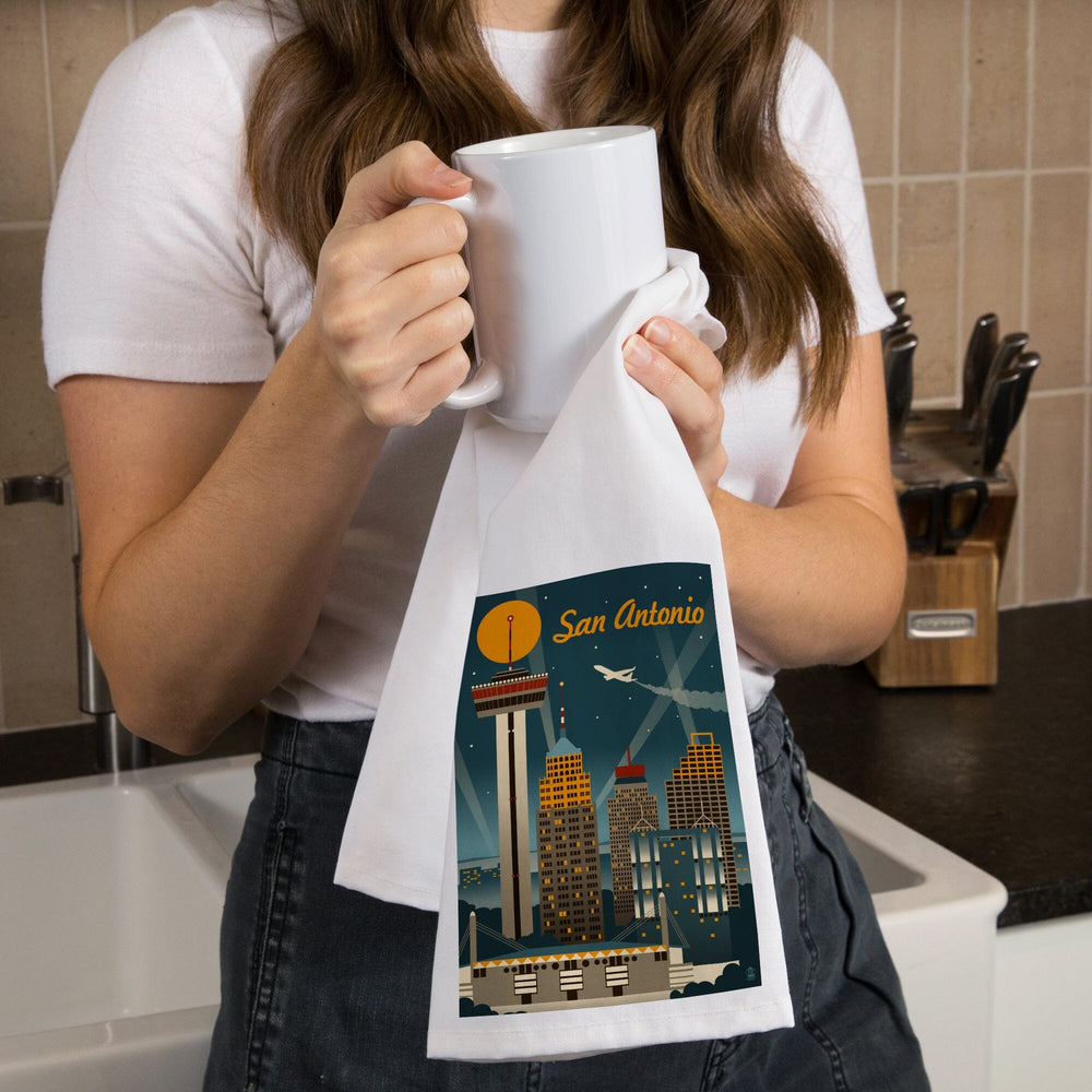 San Antonio, Texas, Retro Skyline, Jigsaw Puzzle Kitchen Lantern Press 