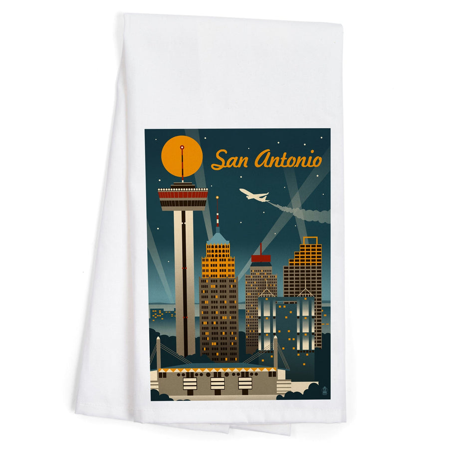 San Antonio, Texas, Retro Skyline, Jigsaw Puzzle Kitchen Lantern Press 