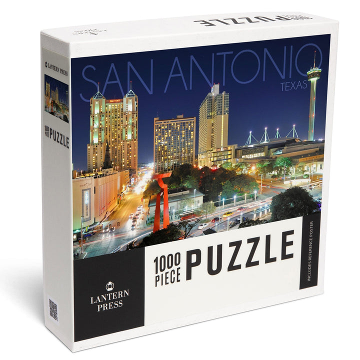 San Antonio, Texas, Skyline at Night, Jigsaw Puzzle Puzzle Lantern Press 