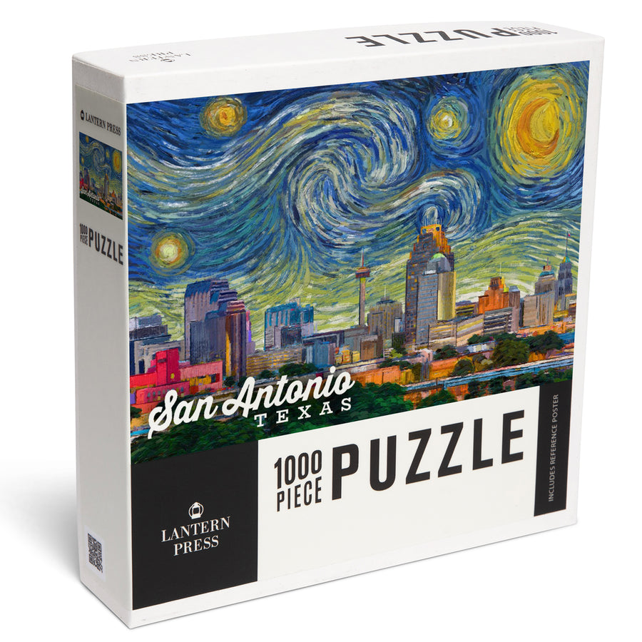 San Antonio, Texas, Starry Night City Series, Jigsaw Puzzle Puzzle Lantern Press 