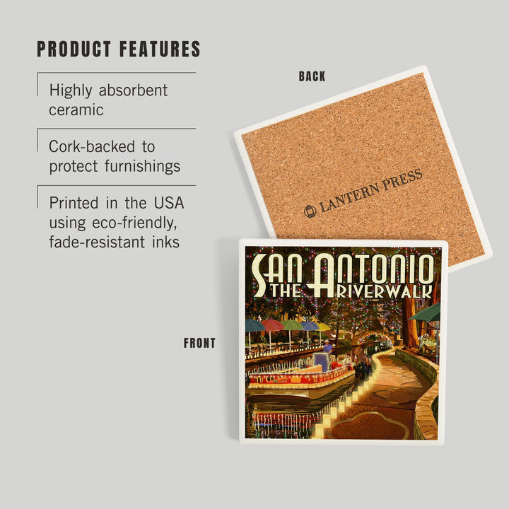 San Antonio, Texas, The Riverwalk, Coasters Coasters Lantern Press 
