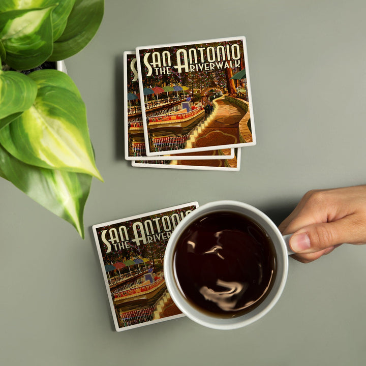San Antonio, Texas, The Riverwalk, Coasters Coasters Lantern Press 