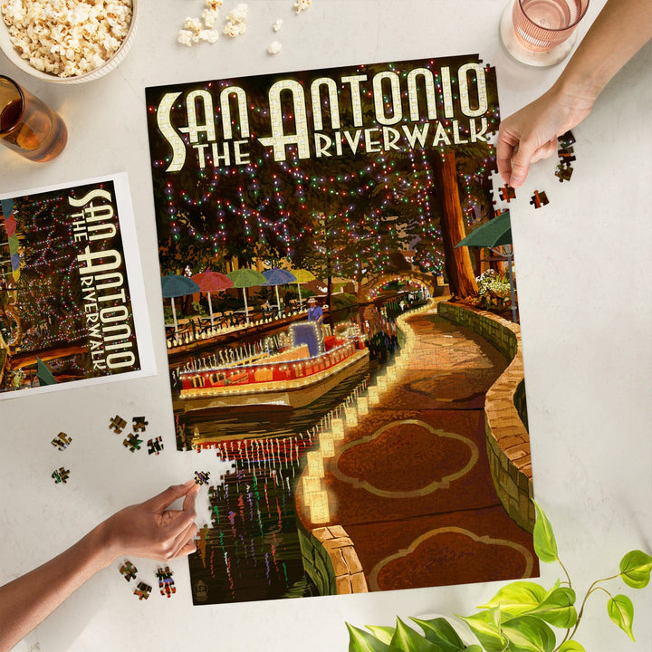 San Antonio, Texas, The Riverwalk, Jigsaw Puzzle Puzzle Lantern Press 