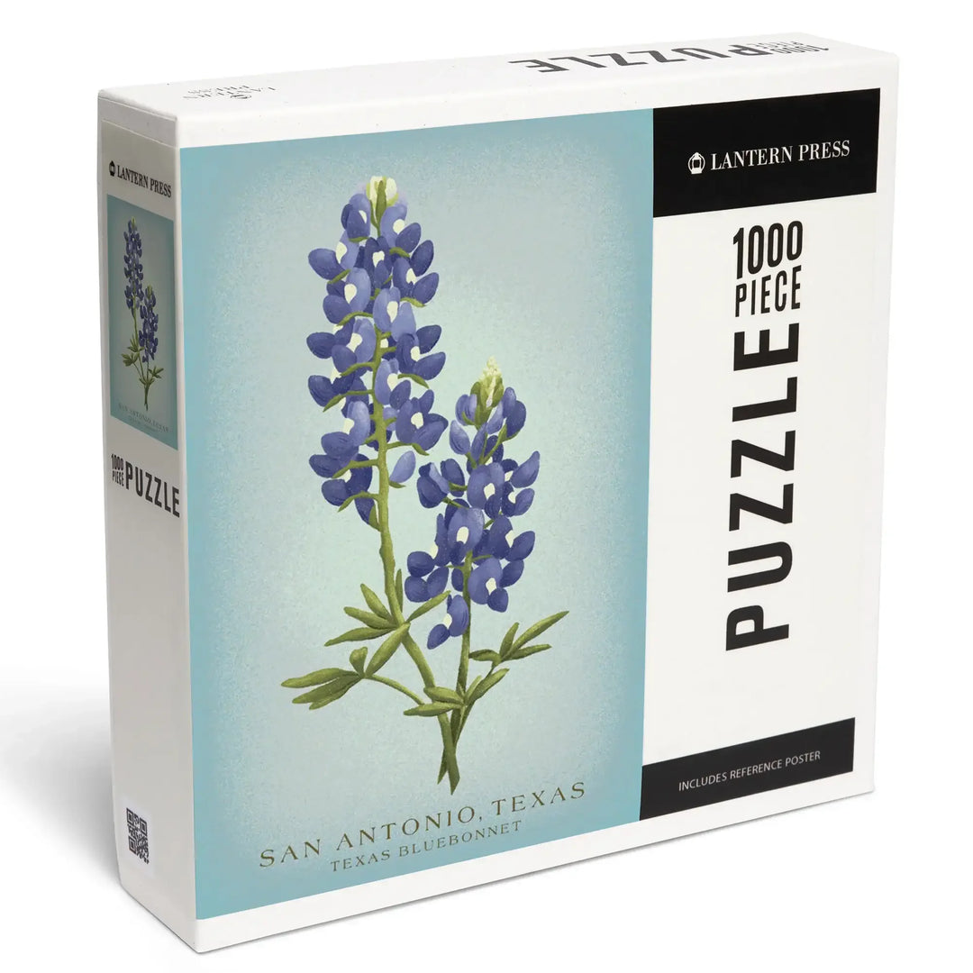 San Antonio, Texas, Vintage Flora, State Series, Bluebonnet, Jigsaw Puzzle Puzzle Lantern Press 