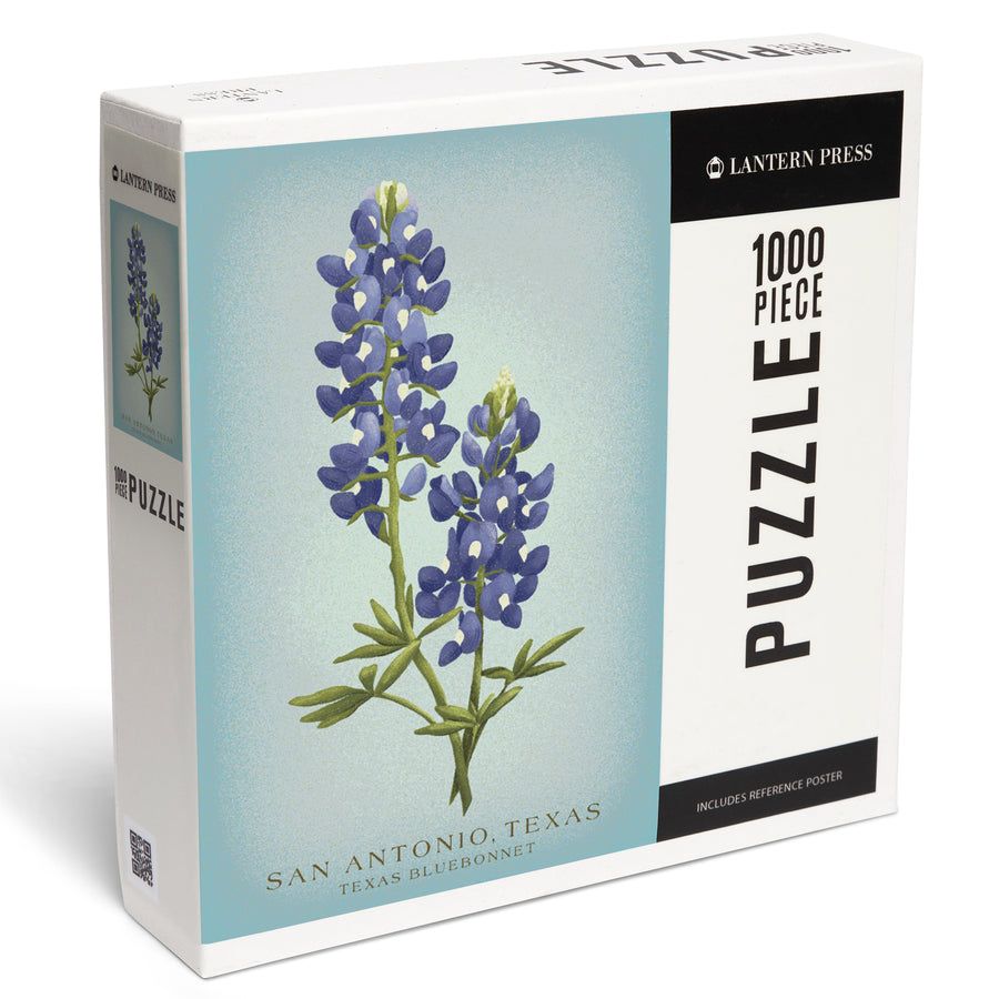San Antonio, Texas, Vintage Flora, State Series, Bluebonnet, Jigsaw Puzzle Puzzle Lantern Press 