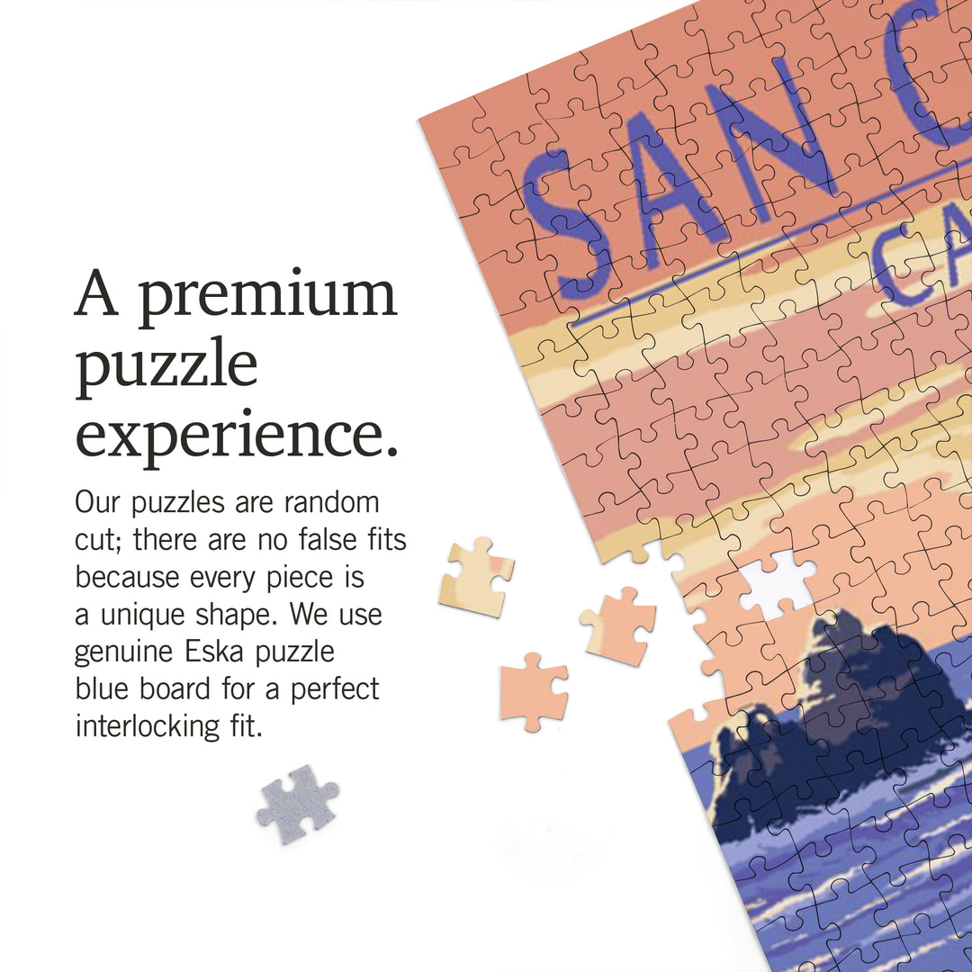 San Clemente, California, Woody on Beach, Jigsaw Puzzle Puzzle Lantern Press 
