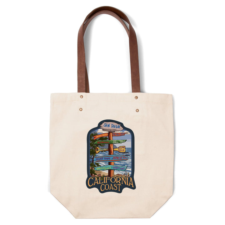 San Diego, California, Destinations Sign, Contour, Lantern Press Artwork, Accessory Go Bag Totes Lantern Press 