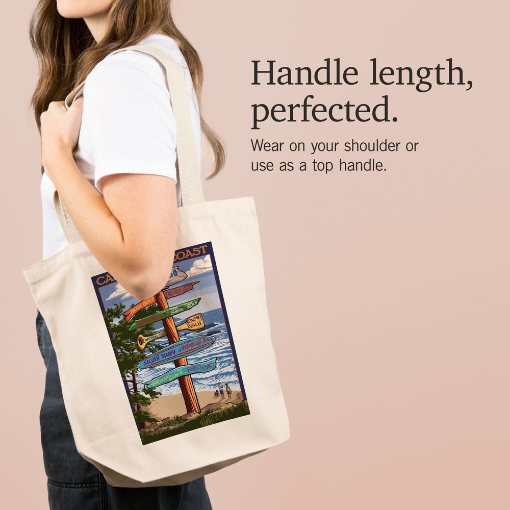 San Diego, California, Destinations Sign, Tote Bag Totes Lantern Press 