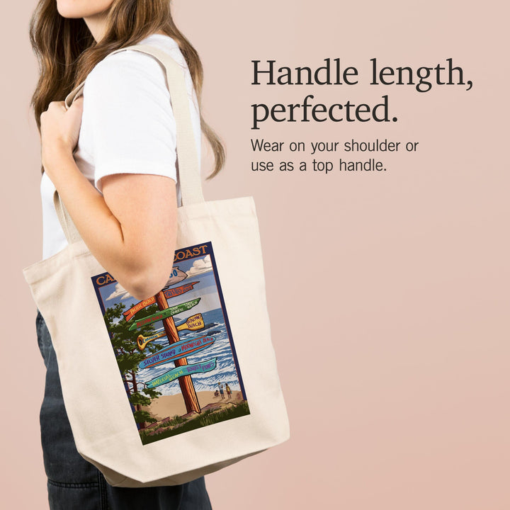 San Diego, California, Destinations Sign, Tote Bag Totes Lantern Press 