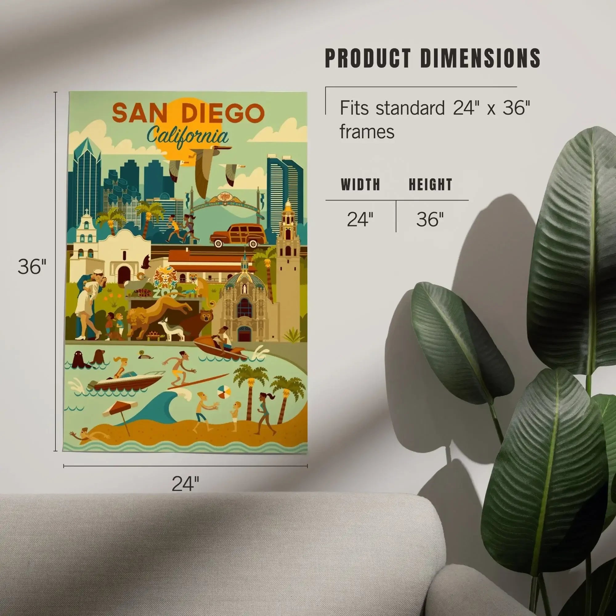 San Diego, California, Geometric art prints, metal signs – Lantern