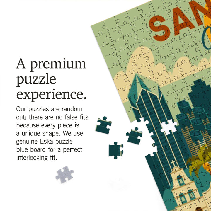 San Diego, California, Geometric, Jigsaw Puzzle Puzzle Lantern Press 