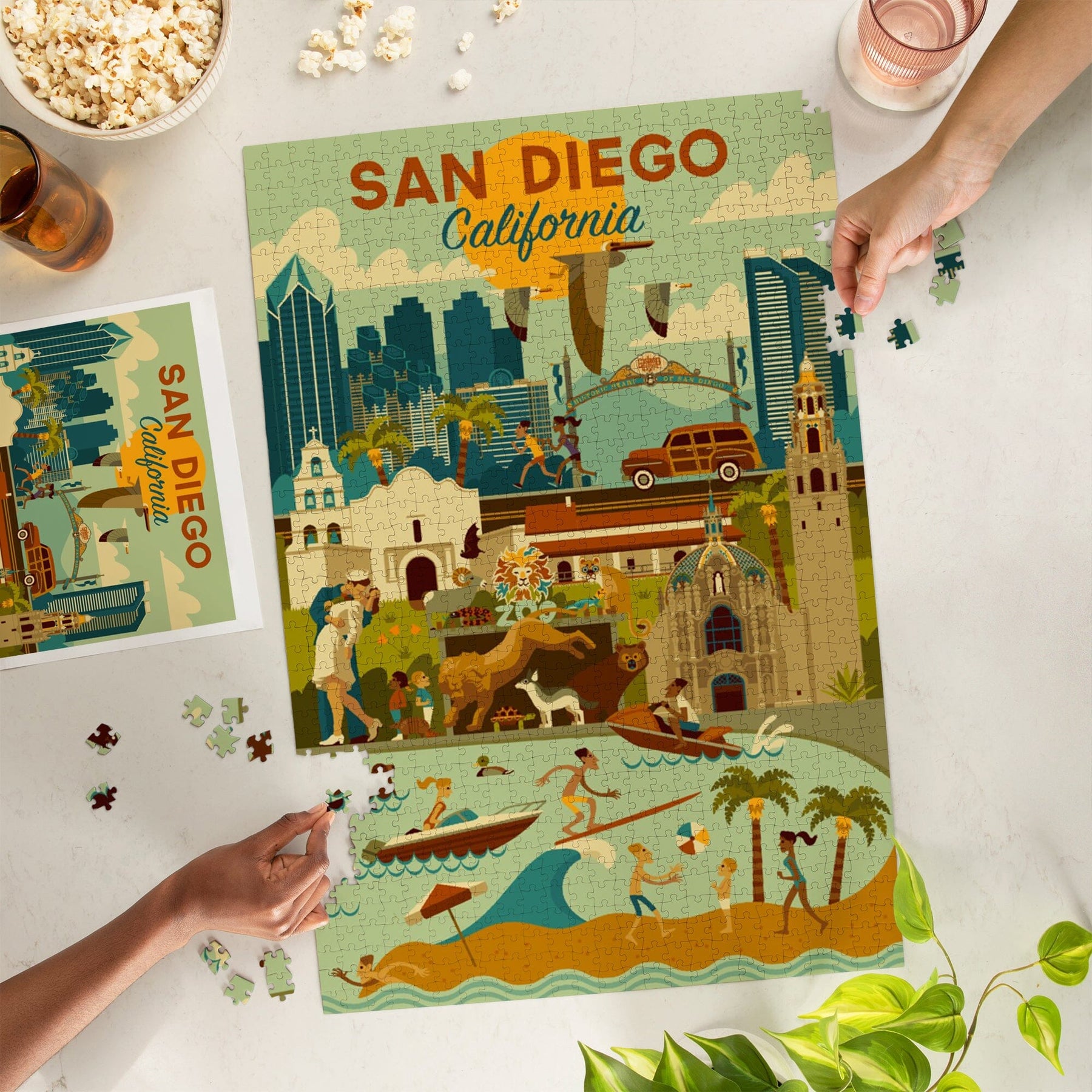 La Jolla, CA, Mermaid Kisses and Starfish Wishes, Watercolor, 1000 piece jigsaw  puzzle – Lantern Press
