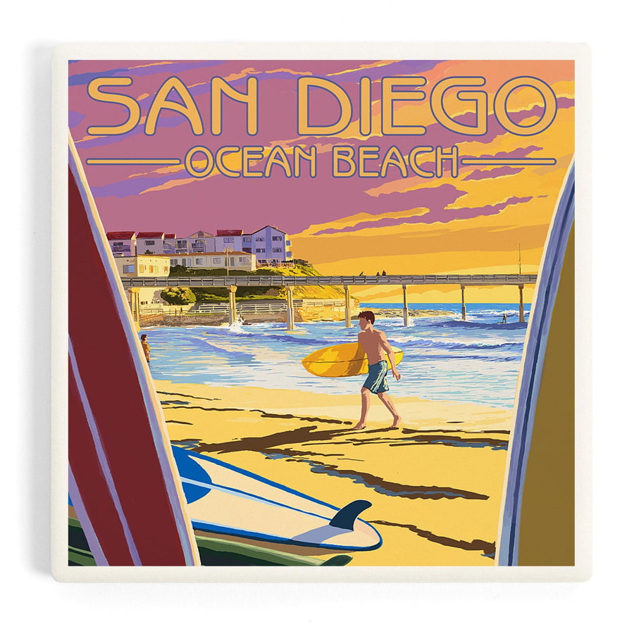 San Diego, California, Ocean Beach, Coasters Coasters Lantern Press 