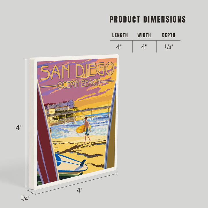 San Diego, California, Ocean Beach, Coasters Coasters Lantern Press 