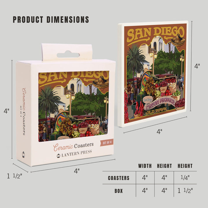 San Diego, California, Old Town, Coasters Coasters Lantern Press 